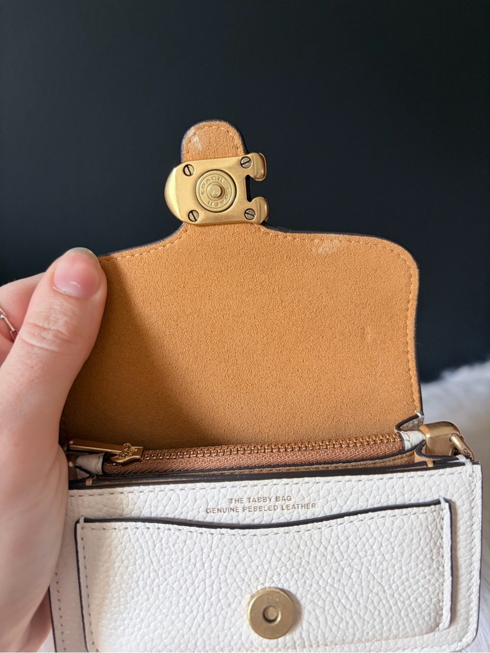 Coach Tabby 12 Mini Bag in Chalk with Brass Hardware - Picture 4 of 8
